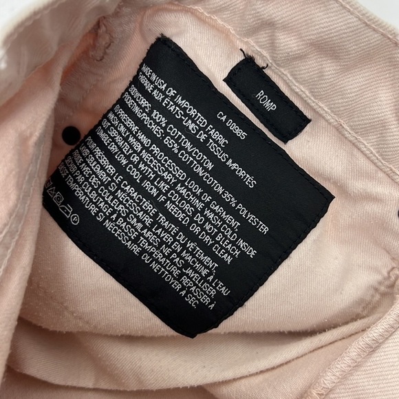 Alexander Wang Romp Denim Shorts Pale Pink Distressed Ripped Festival High Waist - Picture 12 of 12